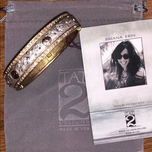 TAT 2 DESIGNS GOLD SKHIRAT ID BANGLE.